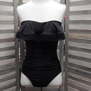 Women's Crochet Flounce High Coverage One Piece Swimsuit | Kona Sol™ | Small